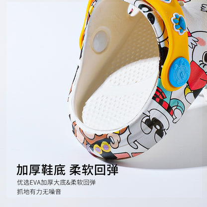 Bobdog Children's Hole Shoes Summer New Printed 1-5 Years Old Men's and Women's Baby Beach Shoes Eva Sandals