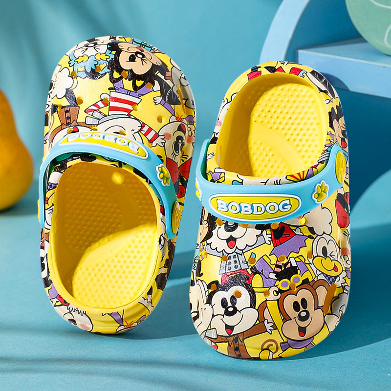 Bobdog Children's Hole Shoes Summer New Printed 1-5 Years Old Men's and Women's Baby Beach Shoes Eva Sandals