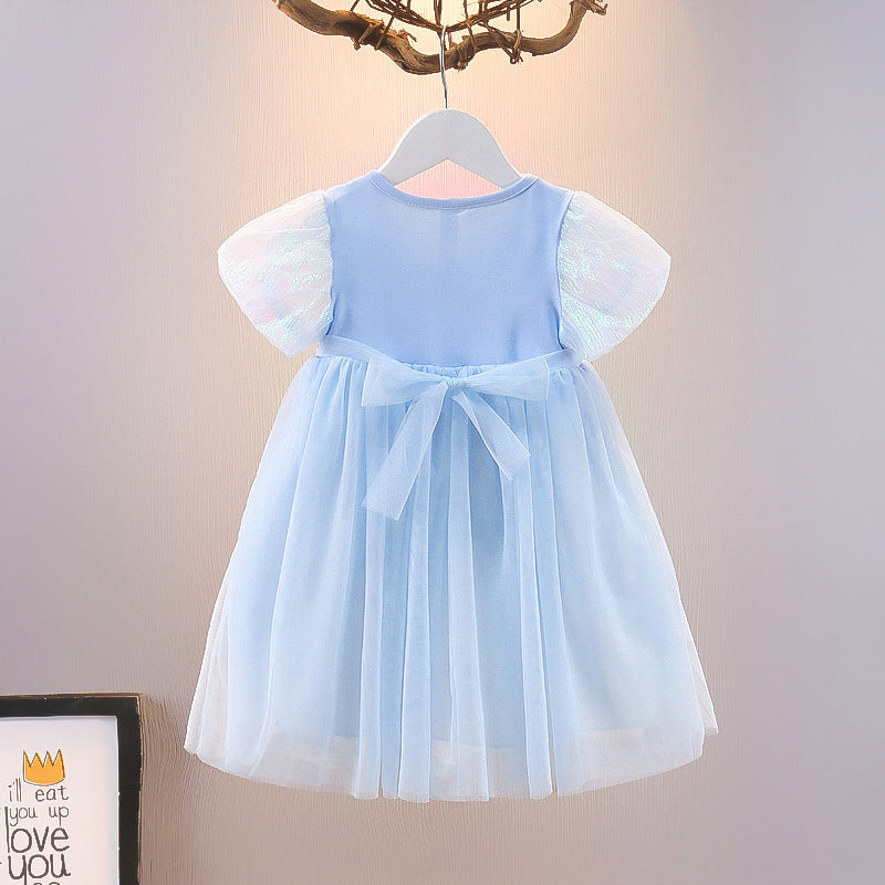 Daifa Children's Clothing Girls' Dress Summer 2024 New Baby Western Style Elsa Princess Dress Korean Style Aisha Skirt Fashion