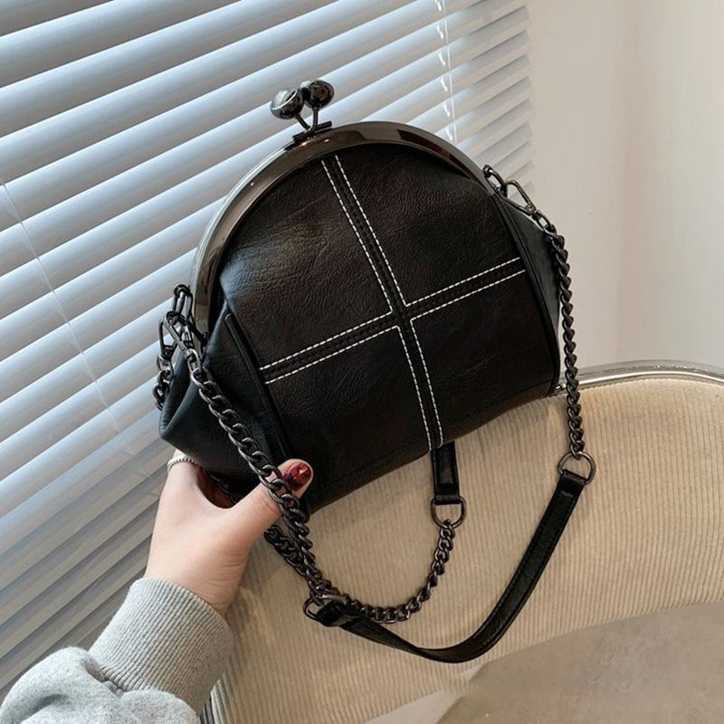 xieyinshe Shell Bag Vintage Chain Bag Fashion All-Match Embroidered Clip Women's Bag Shoulder Bag Messenger Bag Bags