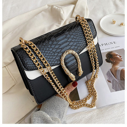 XIEYINSHE C Bag Women's Bag 2021 Is OK New Trendy Dionysian Cross-Body Bag Crocodile Pattern Western Style Fashion Chain Shoulder Messenger Bag