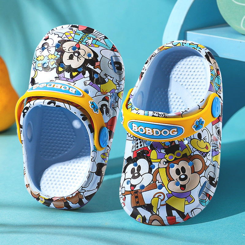 Bobdog Children's Hole Shoes Summer New Printed 1-5 Years Old Men's and Women's Baby Beach Shoes Eva Sandals