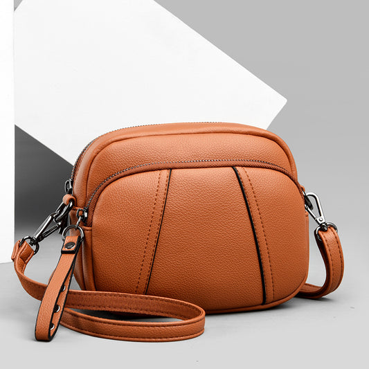 XIEYINSHE Bag Female Fashion Mobile Phone Bag Rivet Small Square Bag with Zip Simple Soft Leather Shoulder Bag Crossbody Bag Female One Piece Dropshipping