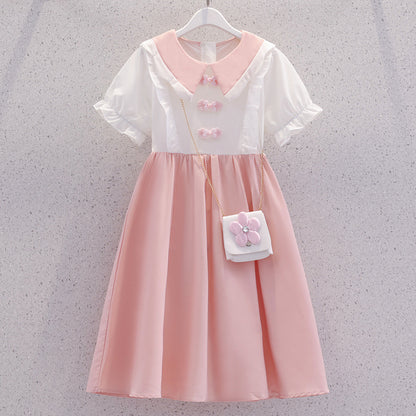 Girls Dress Summer New Baby Girl Western Style Fashion Summer Princess Dress Children Summer Skirt Bow