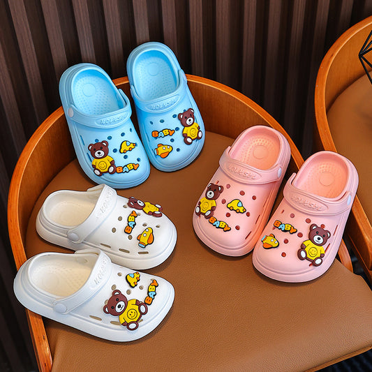 Summer Boys and Girls Parent-Child Eva Cartoon Slippers Hole Shoes Breathable Children's Shoes Home Beach Hole Shoes Sandals