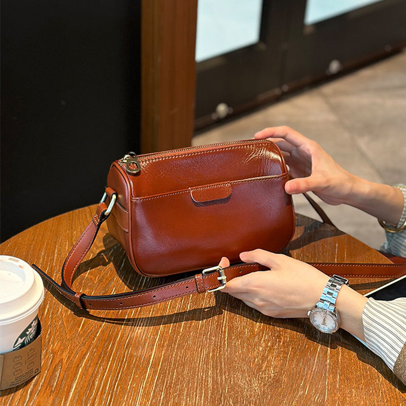 xieyinshe Pure Cowhide Multi-Pocket Messenger Bag Mobile Phone Bag Female Versatile  Spring and Summer New Genuine Leather Large Capacity Shoulder Bag