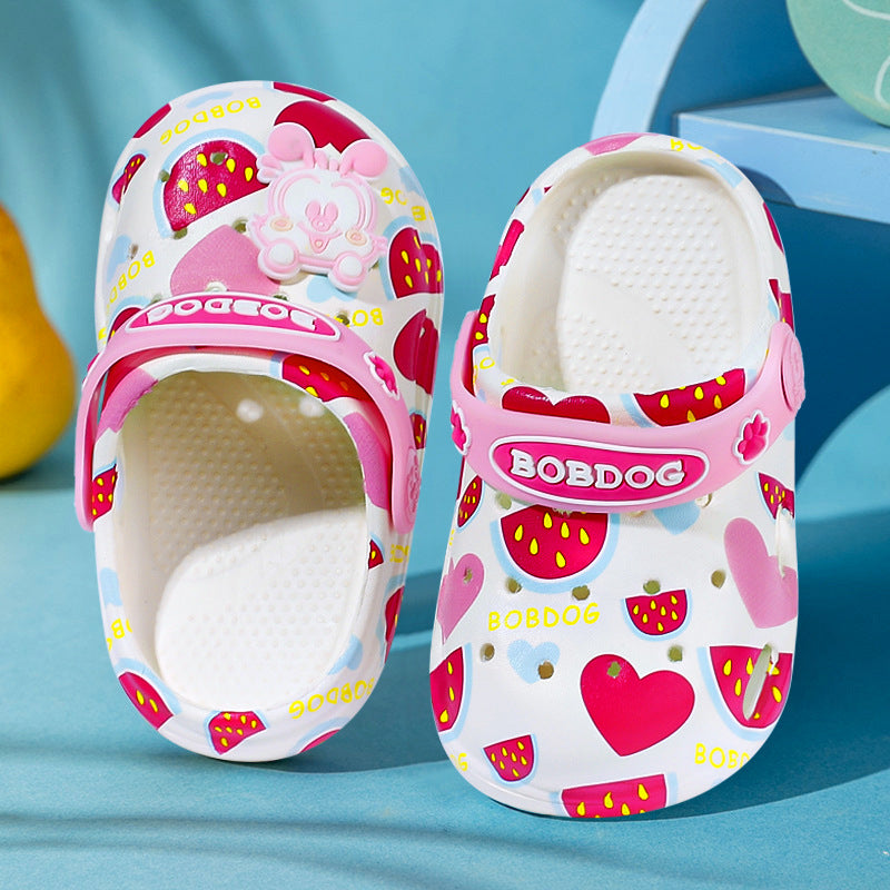 Bobdog Children's Hole Shoes Summer New Printed 1-5 Years Old Men's and Women's Baby Beach Shoes Eva Sandals