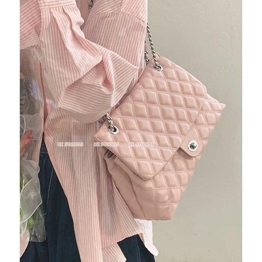 XIEYINSHE Diamond Pattern Chain Bag Women's  New Trendy Spring/Summer Fashion Tote Bag Versatile Large Capacity Messenger Bag Hobo Bag