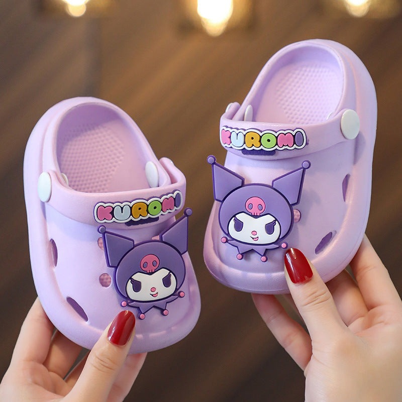 Sanrio Clow M Children's Slippers Boys and Girls Summer Cartoon Cute Hole Shoes Indoor and Outdoor Non-Slip Sandals