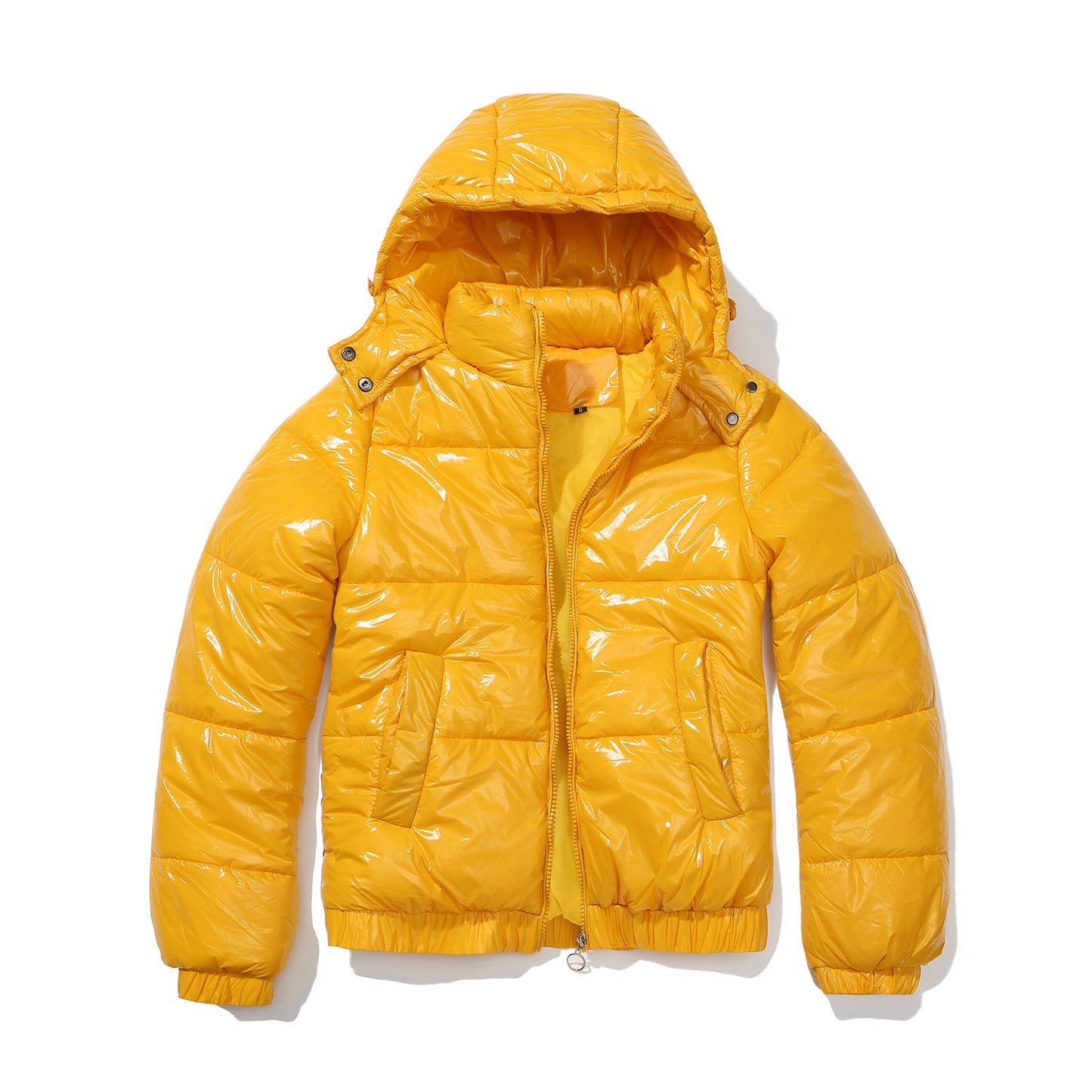 New cross-border autumn and winter hooded cotton-padded clothes 20D film-covered anti-splashing European and American fashion jackets long-sleeved glossy cotton-padded clothes for women