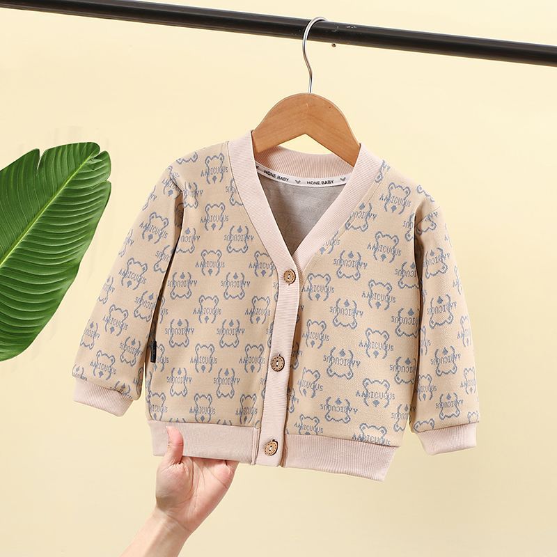 Spring and Autumn Children's Knitted Jacket Top Boys and Girls Casual Thin Cardigan Small Jacket Fashion Knitted Sweater