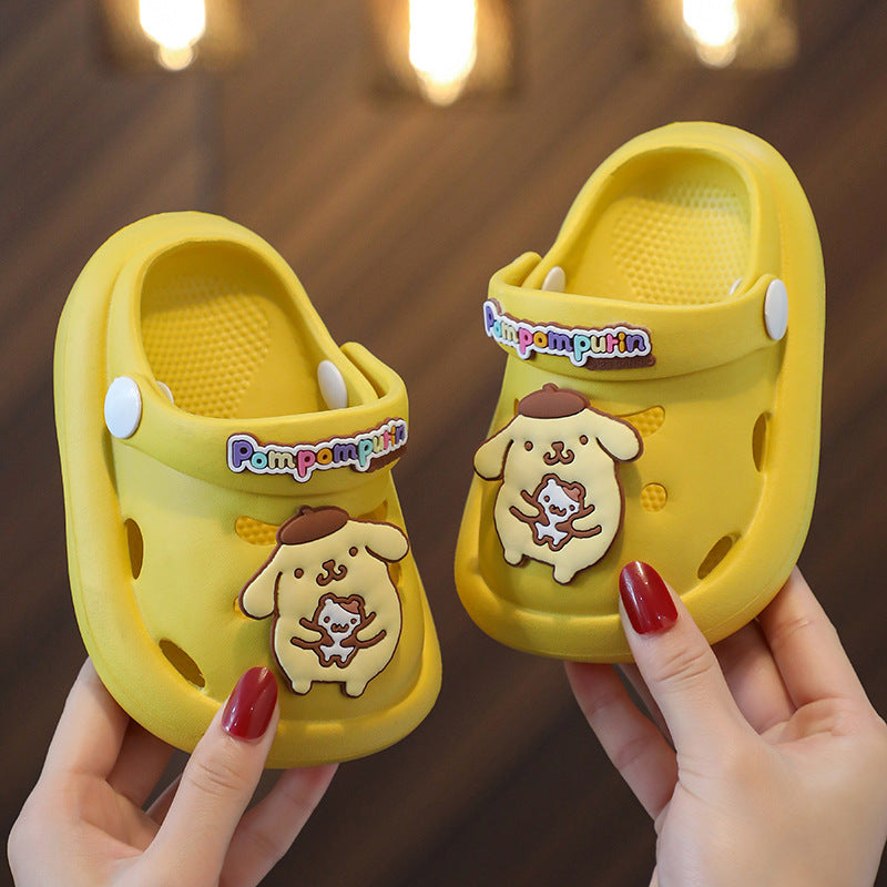 Sanrio Clow M Children's Slippers Boys and Girls Summer Cartoon Cute Hole Shoes Indoor and Outdoor Non-Slip Sandals