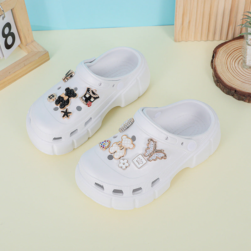 Factory in Stock Children's Hole Shoes Female Bear Diy Summer New Baby Child Student Slippers Male