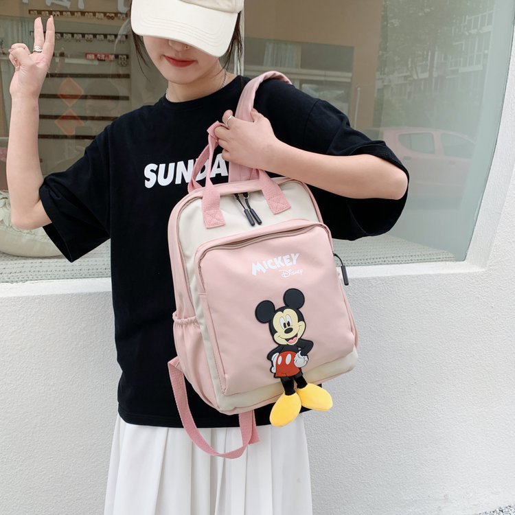 Cross-Border Backpack Girls' Korean-Style Junior High School Student Schoolbag Male High School Simplicity Fashion Primary School Student Cartoon Backpack