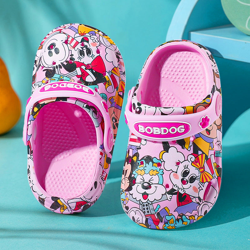 Bobdog Children's Hole Shoes Summer New Printed 1-5 Years Old Men's and Women's Baby Beach Shoes Eva Sandals