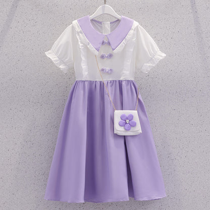 Girls Dress Summer New Baby Girl Western Style Fashion Summer Princess Dress Children Summer Skirt Bow