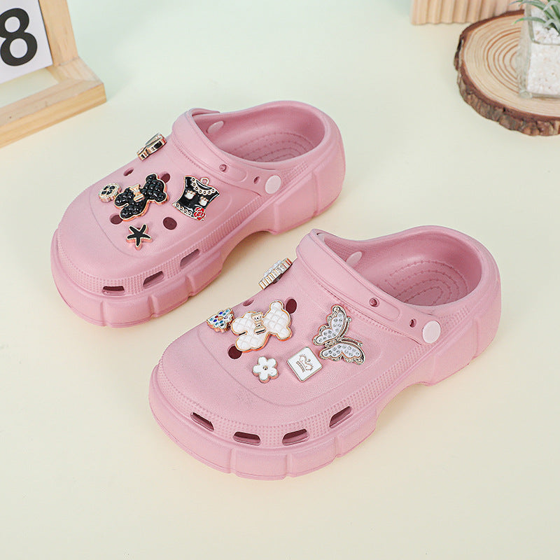 Factory in Stock Children's Hole Shoes Female Bear Diy Summer New Baby Child Student Slippers Male