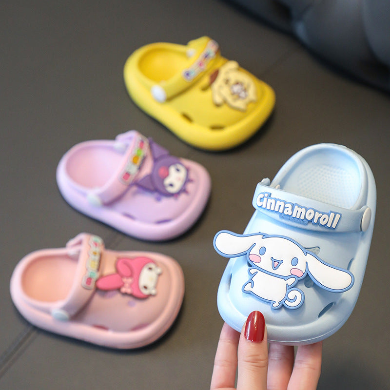 Sanrio Clow M Children's Slippers Boys and Girls Summer Cartoon Cute Hole Shoes Indoor and Outdoor Non-Slip Sandals