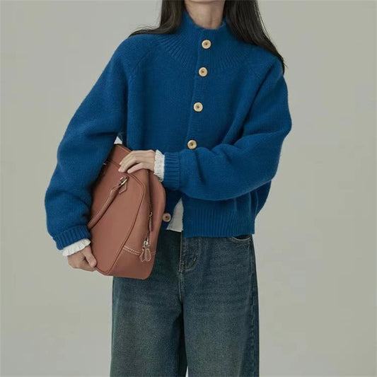 XIEYINSHE Knitted top lazy wind autumn and winter new atmosphere dopamine soft waxy shape casual loose sweater cardigan women