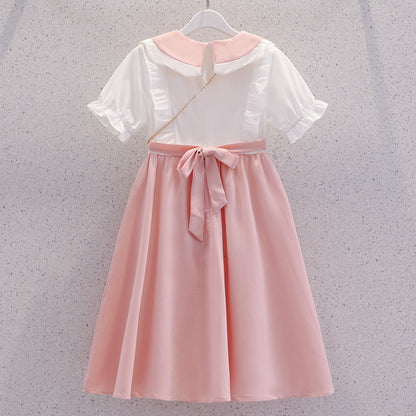 Girls Dress Summer New Baby Girl Western Style Fashion Summer Princess Dress Children Summer Skirt Bow