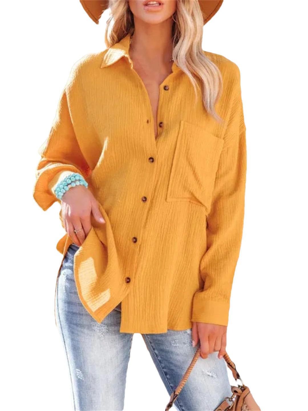 XIWYINSHE New Cardigan Single-Breasted plus-Sized plus-Sized Long Sleeve Women's Shirt Cross-Border Top European and American plus Size Women's Clothes