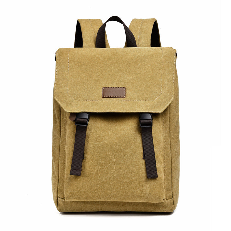 Street Fashion Casual Backpack Retro Canvas Schoolbag Fashion Large Capacity Backpack Cross-Border Backpack