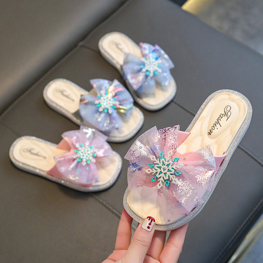 Children's Slippers Summer Home Indoor Non-Slip Girls' Baby Outdoor Fashion Soft Bottom Infant Princess Style Sandals