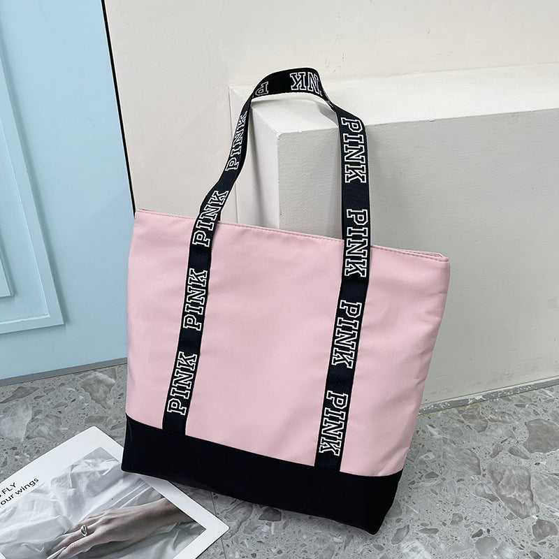 XIEYINSHE New Large Capacity Handbag for Women  New Korean Style Fashion Shoulder Bag Fashion Letters Bag Printed Bag Contrast Color