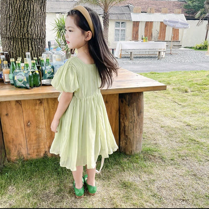 Girls' Summer Dress Dress 2024 New Western Style Fashion Children's Princess Dress Baby Suit Summer Princess Dress