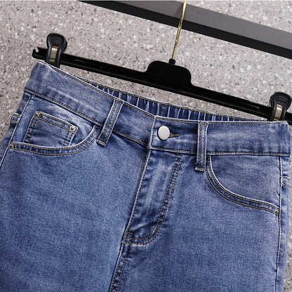 Women's Cigarette Pants Slimming Jeans Summer Cropped Pants High Waist Wide Leg Pants Straight Cropped Pants Jeans for Women