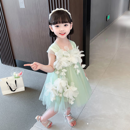 XIEYINSHE Girls' Dress Summer Sling Princess Dress FARCENT Fashionable Vest Mesh Skirt Children's Summer New Thin