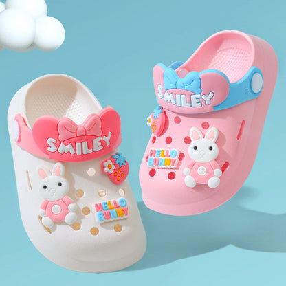 Children's Sandals Summer Girls' Breathable Baby Indoor Soft Bottom Cartoon Non-Slip Wear-Resistant Closed Toe Hole Shoes Wholesale