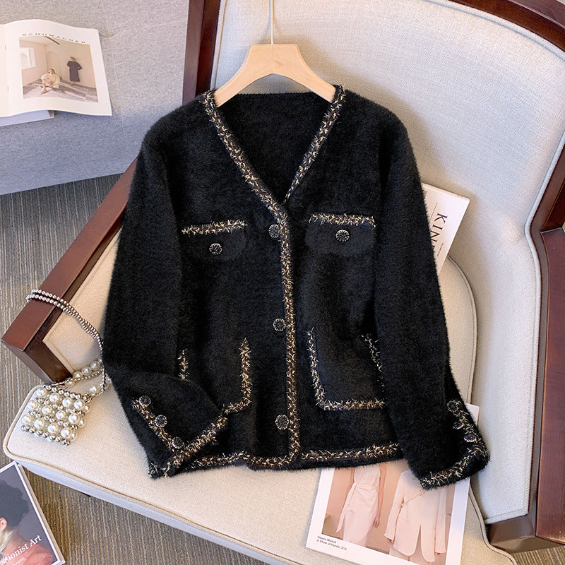 XIEYINSHE New autumn new women's clothing small fragrance light luxury fashion design niche versatile jacket knitted cardigan top