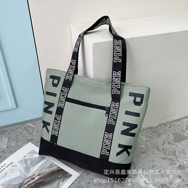 XIEYINSHE New Large Capacity Handbag for Women  New Korean Style Fashion Shoulder Bag Fashion Letters Bag Printed Bag Contrast Color