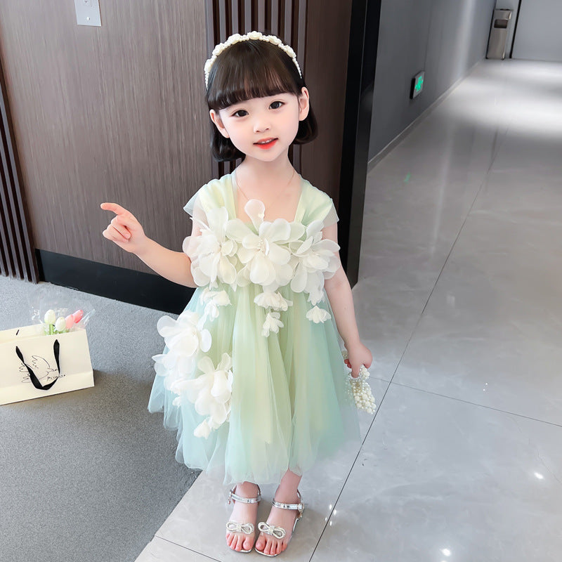 XIEYINSHE Girls' Dress Summer Sling Princess Dress FARCENT Fashionable Vest Mesh Skirt Children's Summer New Thin