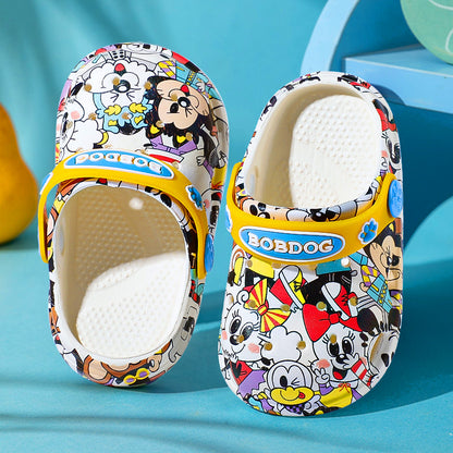 Bobdog Children's Hole Shoes Summer New Printed 1-5 Years Old Men's and Women's Baby Beach Shoes Eva Sandals