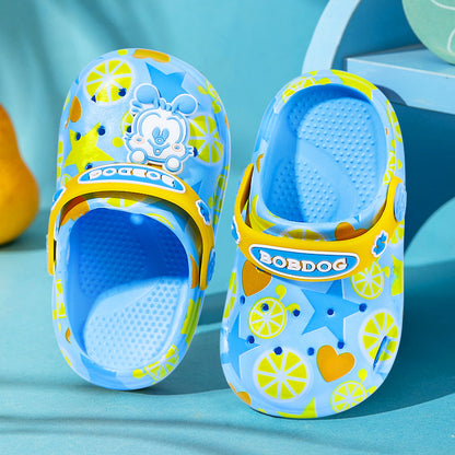 Bobdog Children's Hole Shoes Summer New Printed 1-5 Years Old Men's and Women's Baby Beach Shoes Eva Sandals