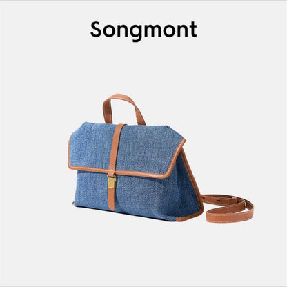 xieyinshe Songmont Travel Briefcase Denim Backpack Portable Shoulder Messenger Bag Multifunctional Bag Computer Bag Women's Bag