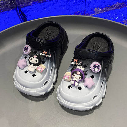 Girls' Outdoor Slippers  Summer New Children's Two-Way Wear Clow M Sandals Closed Toe Beach Hole Shoes Outer Wear