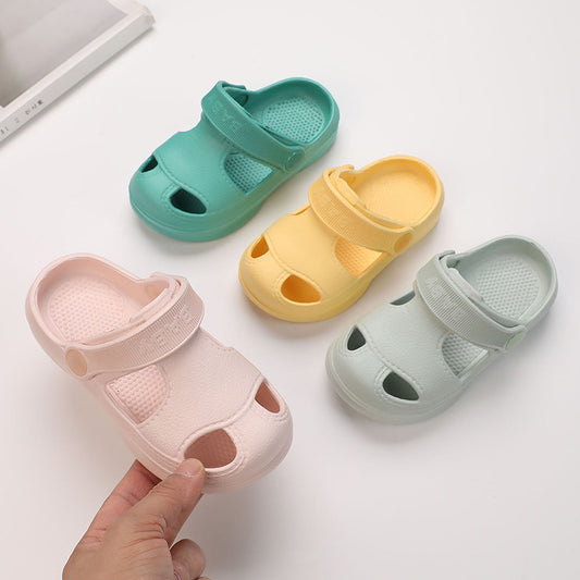 Children's Slippers Summer Boys' Hole Shoes Baby Toddler 1-3 Years Old 2 Non-Slip Indoor Home Beach Girls' Sandals