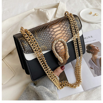 XIEYINSHE C Bag Women's Bag 2021 Is OK New Trendy Dionysian Cross-Body Bag Crocodile Pattern Western Style Fashion Chain Shoulder Messenger Bag