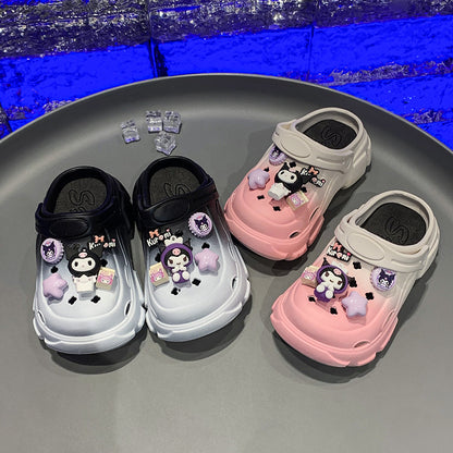 Girls' Outdoor Slippers  Summer New Children's Two-Way Wear Clow M Sandals Closed Toe Beach Hole Shoes Outer Wear