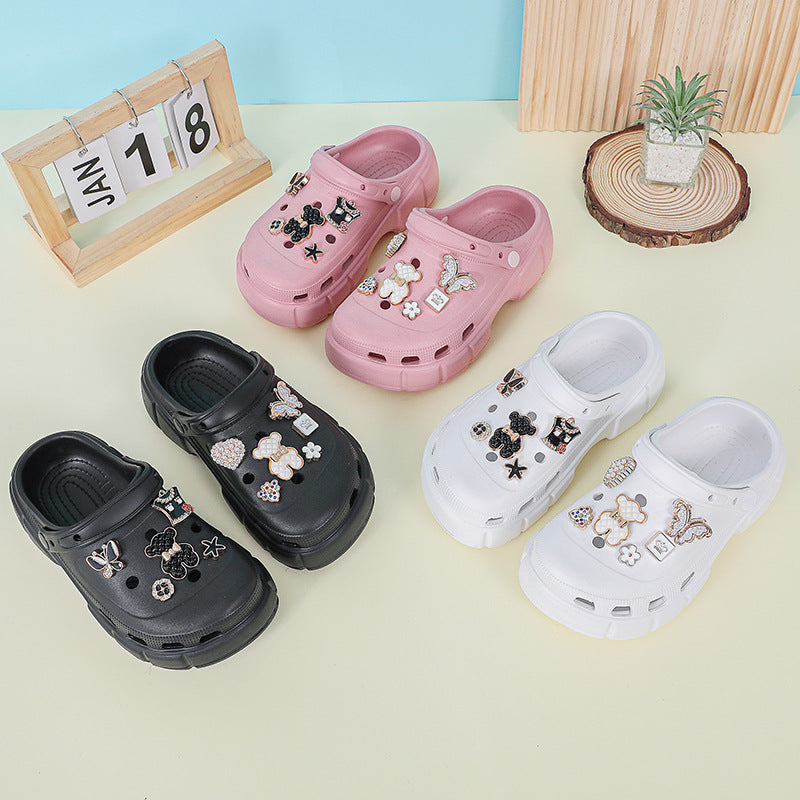 Factory in Stock Children's Hole Shoes Female Bear Diy Summer New Baby Child Student Slippers Male