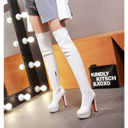 Winter New over-the-Knee Boots HOTan and NEWn Style Chunky Heel High Heel plus Size Women's Boots G174