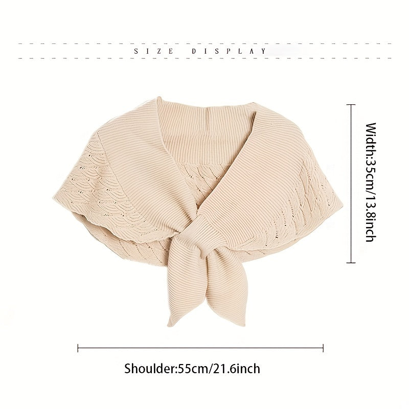 xieyinshe Fashion Shawl Ladies Hollow Knitting Cape Outer Small Shawl Knitted Vest Shoulder Scarf For Women