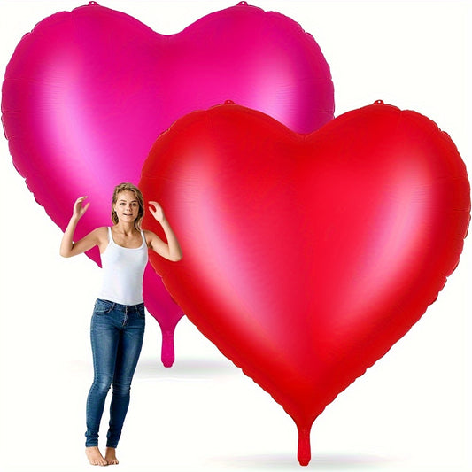 1pc 68.1 X 63 Inches Giant Heart Balloons Romantic Giant Large Heart Foil Balloons For Wedding Engagement Anniversary Valentine's Day Party Decoration Outdoor Indoor, As Halloween, Chrismas Gift