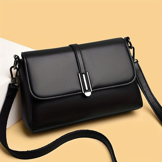 xieyinshe Fashionable Black Square Shoulder Bag, All-Match Versatile Crossbody Wallet For Women