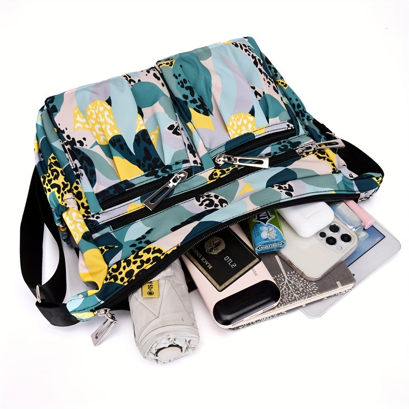 Large Capacity Crossbody Bag - Vibrant Ethnic-Inspired Pattern, Stylish Crossbody Design, Spacious Interior, Comfortable Shoulder Bag with Adjustable Strap, Versatile Messenger Bag - Perfect for Casual, Everyday Use, Ideal for Work, School, Travel, or Dai