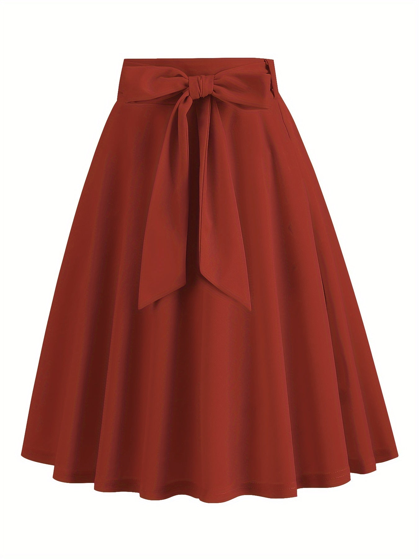 xieyinshe  Retro A-line Skirt, Bowknot Front Skirt For Party, Performance, Every Day, Women's Clothing