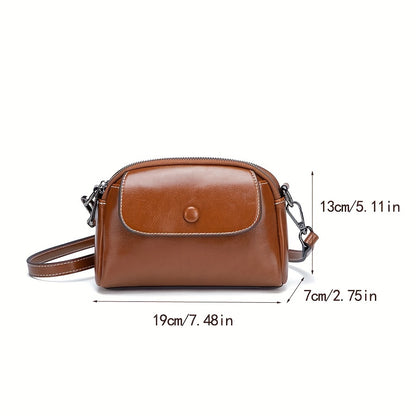 xieyinshe Multi Layer Mini Crossbody Bag, Fashion PU Leather Shoulder Bag, Women's Retro Handbag & Purse